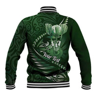 Personalised All Green New Zealand Darts Baseball Jacket Aoteroa Fern Maori Galaxy Style