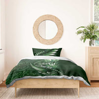 Personalised All Green New Zealand Darts Bedding Set Aoteroa Fern Maori Galaxy Style