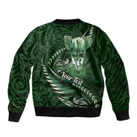 Personalised All Green New Zealand Darts Bomber Jacket Aoteroa Fern Maori Galaxy Style