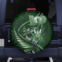 Personalised All Green New Zealand Darts Spare Tire Cover Aoteroa Fern Maori Galaxy Style