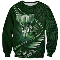Personalised All Green New Zealand Darts Sweatshirt Aoteroa Fern Maori Galaxy Style