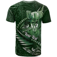 Personalised All Green New Zealand Darts T Shirt Aoteroa Fern Maori Galaxy Style
