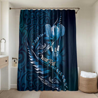 Personalised All Blue New Zealand Darts Bathroom Set Aoteroa Fern Maori Galaxy Style - Polynesian Pride