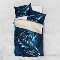 Personalised All Blue New Zealand Darts Bedding Set Aoteroa Fern Maori Galaxy Style
