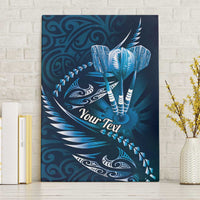 Personalised All Blue New Zealand Darts Canvas Wall Art Aoteroa Fern Maori Galaxy Style