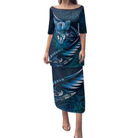 Personalised All Blue New Zealand Darts Family Matching Puletasi and Hawaiian Shirt Aoteroa Fern Maori Galaxy Style