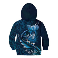 Personalised All Blue New Zealand Darts Kid Hoodie Aoteroa Fern Maori Galaxy Style