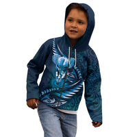Personalised All Blue New Zealand Darts Kid Hoodie Aoteroa Fern Maori Galaxy Style