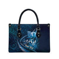 Personalised All Blue New Zealand Darts Leather Bag Aoteroa Fern Maori Galaxy Style - Polynesian Pride
