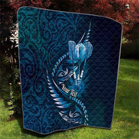 Personalised All Blue New Zealand Darts Quilt Aoteroa Fern Maori Galaxy Style