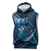 Personalised All Blue New Zealand Darts Sleeveless Hoodie Aoteroa Fern Maori Galaxy Style - Polynesian Pride