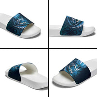Personalised All Blue New Zealand Darts Slide Sandals Aoteroa Fern Maori Galaxy Style - Polynesian Pride