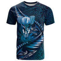 Personalised All Blue New Zealand Darts T Shirt Aoteroa Fern Maori Galaxy Style