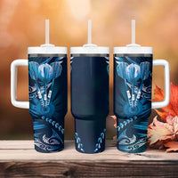 All Blue New Zealand Darts Tumbler With Handle Aoteroa Fern Maori Galaxy Style