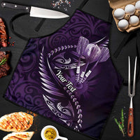 Personalised All Purple New Zealand Darts Apron Aoteroa Fern Maori Galaxy Style - Polynesian Pride