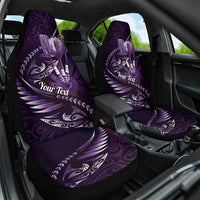 Personalised All Purple New Zealand Darts Car Seat Cover Aoteroa Fern Maori Galaxy Style