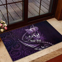 Personalised All Purple New Zealand Darts Rubber Doormat Aoteroa Fern Maori Galaxy Style
