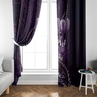 Personalised All Purple New Zealand Darts Window Curtain Aoteroa Fern Maori Galaxy Style