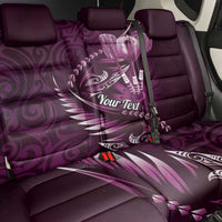 Personalised All Pink New Zealand Darts Back Car Seat Cover Aoteroa Fern Maori Galaxy Style
