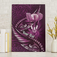 Personalised All Pink New Zealand Darts Canvas Wall Art Aoteroa Fern Maori Galaxy Style