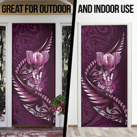 Personalised All Pink New Zealand Darts Door Cover Aoteroa Fern Maori Galaxy Style - Polynesian Pride