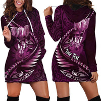Personalised All Pink New Zealand Darts Hoodie Dress Aoteroa Fern Maori Galaxy Style