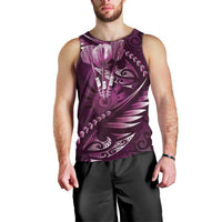 Personalised All Pink New Zealand Darts Men Tank Top Aoteroa Fern Maori Galaxy Style