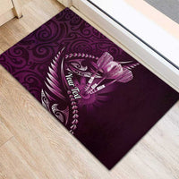 Personalised All Pink New Zealand Darts Rubber Doormat Aoteroa Fern Maori Galaxy Style