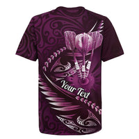 Personalised All Pink New Zealand Darts Rugby Jersey Aoteroa Fern Maori Galaxy Style