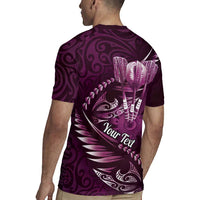 Personalised All Pink New Zealand Darts Rugby Jersey Aoteroa Fern Maori Galaxy Style