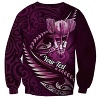 Personalised All Pink New Zealand Darts Sweatshirt Aoteroa Fern Maori Galaxy Style