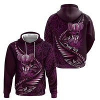 Personalised All Pink New Zealand Darts Zip Hoodie Aoteroa Fern Maori Galaxy Style
