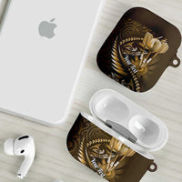 Personalised All Gold New Zealand Darts AirPods Case Aoteroa Fern Maori Galaxy Style - Polynesian Pride