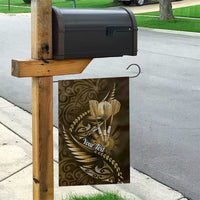 Personalised All Gold New Zealand Darts Garden Flag Aoteroa Fern Maori Galaxy Style