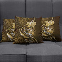 Personalised All Gold New Zealand Darts Pillow Cover Aoteroa Fern Maori Galaxy Style - Polynesian Pride