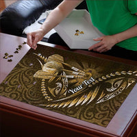 Personalised All Gold New Zealand Darts Puzzle Aoteroa Fern Maori Galaxy Style - Polynesian Pride