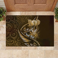 Personalised All Gold New Zealand Darts Rubber Doormat Aoteroa Fern Maori Galaxy Style