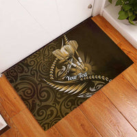 Personalised All Gold New Zealand Darts Rubber Doormat Aoteroa Fern Maori Galaxy Style