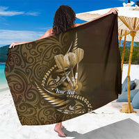 Personalised All Gold New Zealand Darts Sarong Aoteroa Fern Maori Galaxy Style