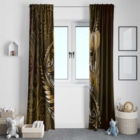 Personalised All Gold New Zealand Darts Window Curtain Aoteroa Fern Maori Galaxy Style