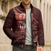Personalised All Red New Zealand Darts Bomber Puffer Jacket Aoteroa Fern Maori Galaxy Style - Polynesian Pride