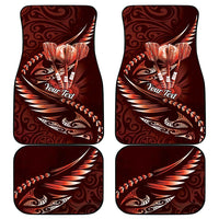 Personalised All Red New Zealand Darts Car Mats Aoteroa Fern Maori Galaxy Style