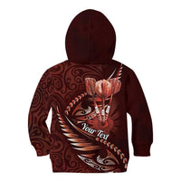 Personalised All Red New Zealand Darts Kid Hoodie Aoteroa Fern Maori Galaxy Style