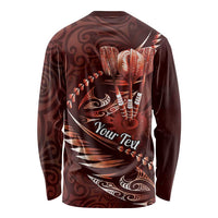 Personalised All Red New Zealand Darts Long Sleeve Shirt Aoteroa Fern Maori Galaxy Style