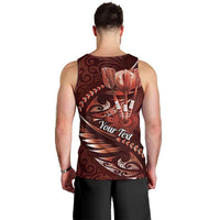 Personalised All Red New Zealand Darts Men Tank Top Aoteroa Fern Maori Galaxy Style
