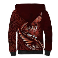 Personalised All Red New Zealand Darts Sherpa Hoodie Aoteroa Fern Maori Galaxy Style