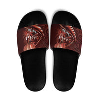 Personalised All Red New Zealand Darts Slide Sandals Aoteroa Fern Maori Galaxy Style - Polynesian Pride
