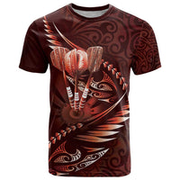 Personalised All Red New Zealand Darts T Shirt Aoteroa Fern Maori Galaxy Style