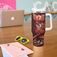 All Red New Zealand Darts Tumbler With Handle Aoteroa Fern Maori Galaxy Style