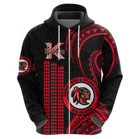 Hawaii Kahuku High and Intermediate School Hoodie Red Raiders Kakau Pattern LT14 - Polynesian Pride